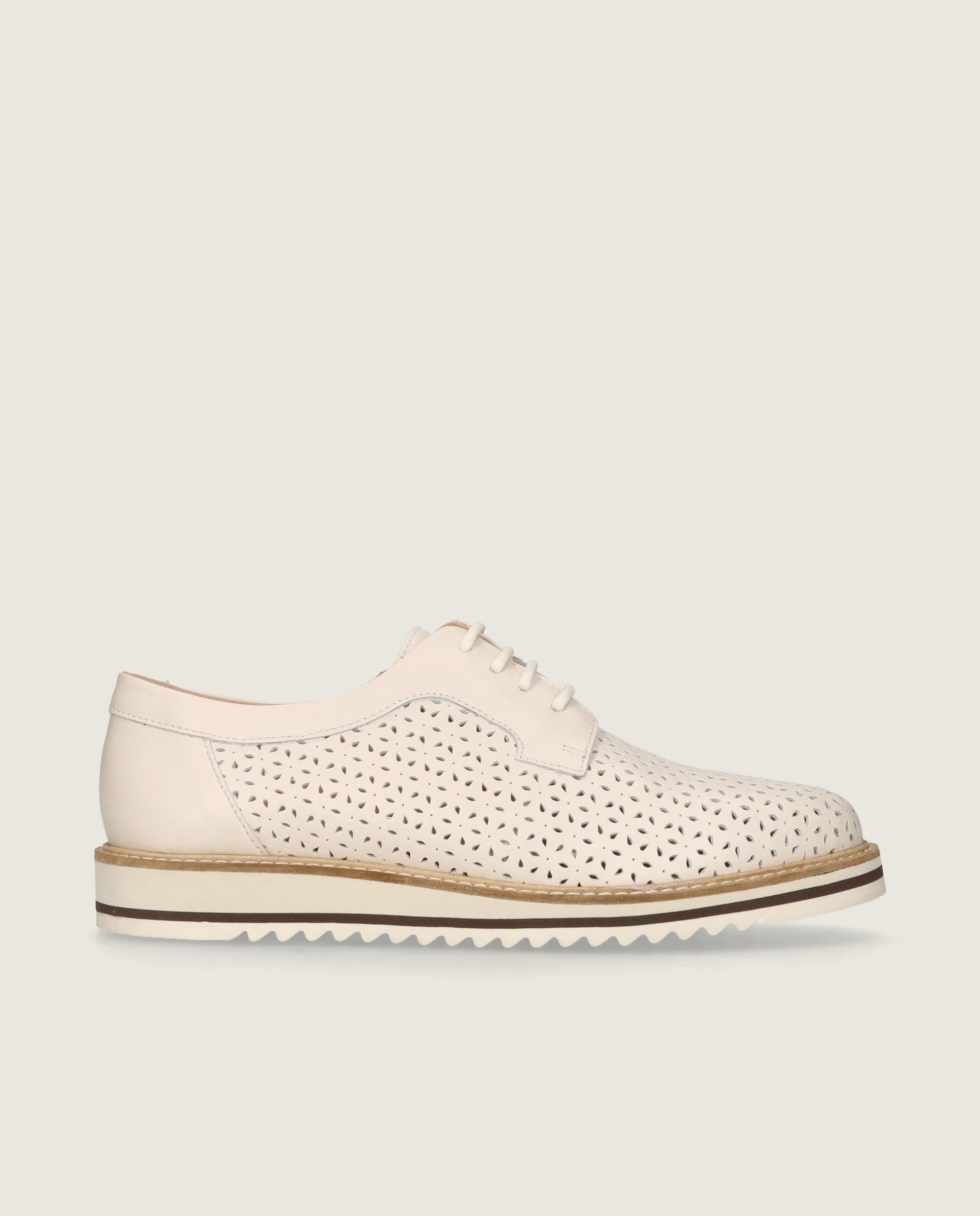 Zapatos Acordonados Violette Blancos Piel - Image 3