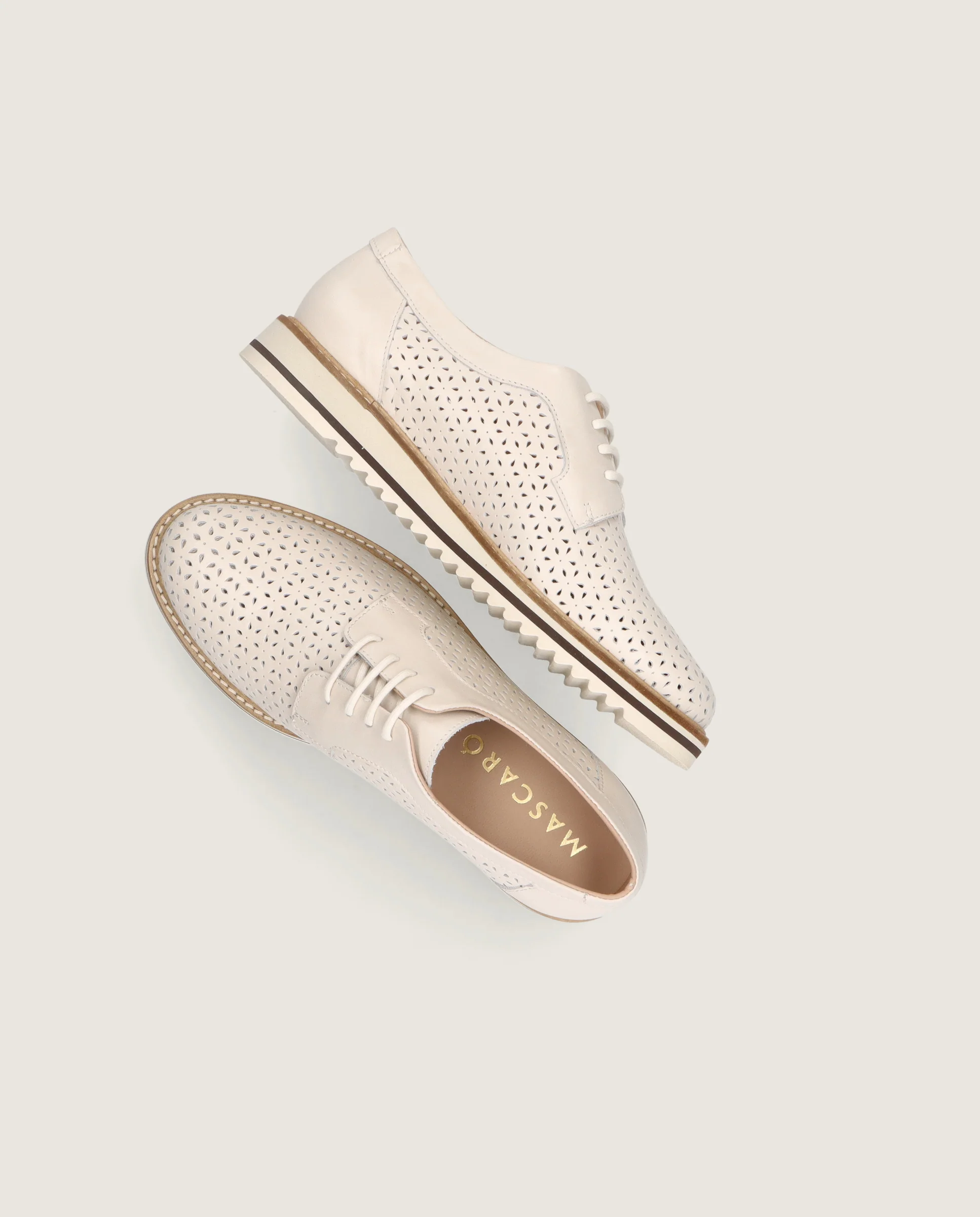 Zapatos Acordonados Violette Blancos Piel - Image 5